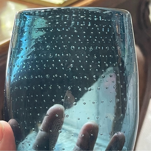 4 Art Glass Hand Blown Bullicante (controlled bubbles) Tumblers or Wine Glasses - Picture 4 of 13